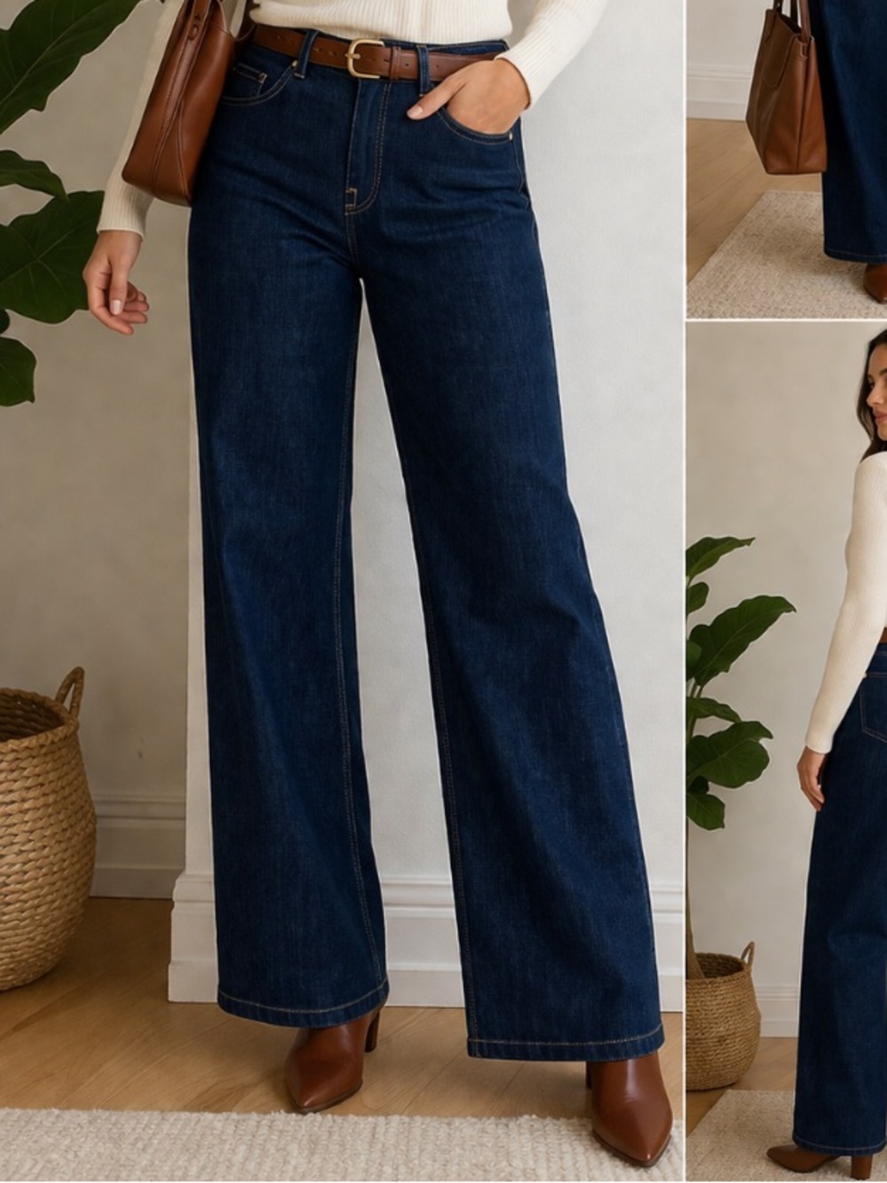 Able The Wide Leg Dark Denim Jean Plus size 32